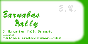 barnabas mally business card